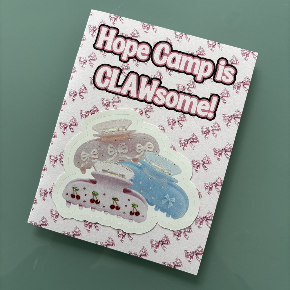 STICKER FOLDED NOTECARD-CLAW CLIPS